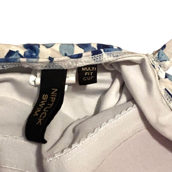 Nip Tuck Blue Petal Plunge Joanne Twist Front Tummy Control One Piece Swimsuit - Picture 12 of 15